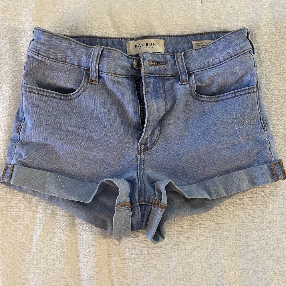 XS/S Light wash blue denim shorts from Pac-sun